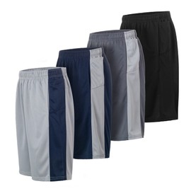 Essential Elements 4 Pack: Men's Dry-Fit Sweat Resistant Active Athletic Performance Shorts, Set G, 3X-Large