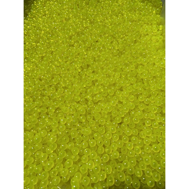Lure Yellow Round Plastic Beads - Made in USA -