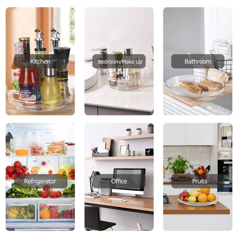 BillyBath Drehteller Organizer 360°Lazy Susan Gewürzregal Drehbar Gewürz Gewürzhalter Spice