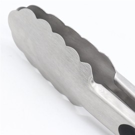 304 Stainless Steel Kitchen Cooking Tongs, 14" and 16" Set of 2 Sturdy Grilling Barbeque Brushed Locking Food Tongs with Ergonomic Grip, Black