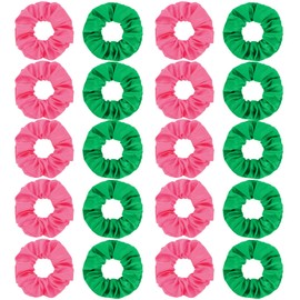 Semato 20 Pacs Matte Satin Scrunchies Bridesmaid Proposal Gifts Hair Ties Scrunchies for Women Girls Bachelorette Party Favors (pink+green)