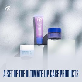 W7- Trío de cuidado de labios Sweet Dreams: set de regalo de 3 piezas: mascarilla de labios de noche, bálsamo labial y exfoliante labial, arándano
