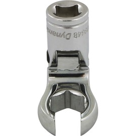 Dynamic Tools 3/8" Drive Sae 9/16" Flex Head, Crow Foot Flare Nut Socket, Chrome Finish