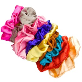 Soft Luxury cotton Hair Scrunchies for Women | Hair Rubber Band for Women | Multi-Color Ponytail Holders Scrunchies Set (All unique color) pack of 3