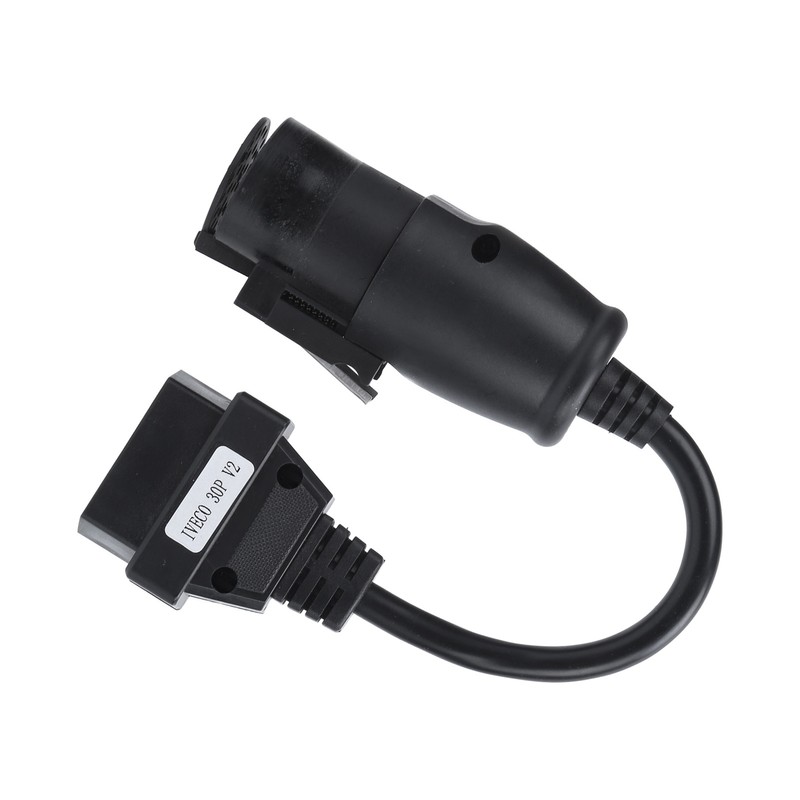OBD2 30Pin‑16Pin Diagnostic Cable Adapter 250mm/9.8in Length Replacement for IVECO