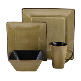 Gibson Elite Kiesling 16 Piece Dinnerware Set, Taupe