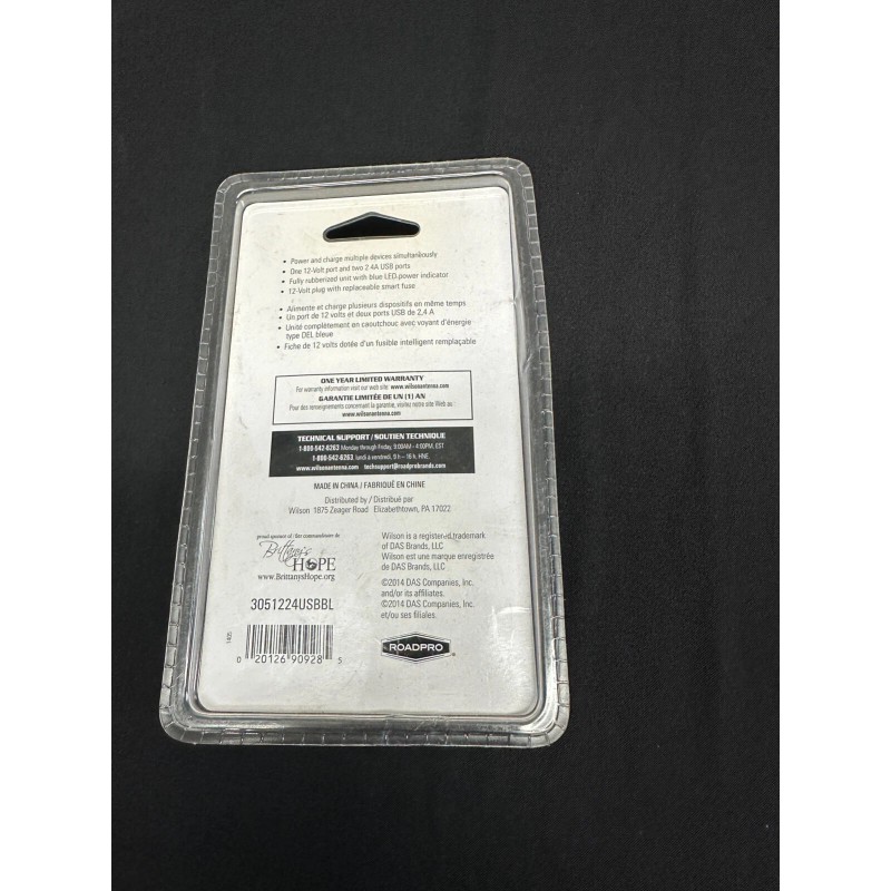Wilson Antennas 3051224USBBL 12V Dual 2.4A USB Adapter NEW
