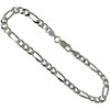 Sterling Silver 5.5mm Figaro Link Chain Necklace Beveled Edges Nickel