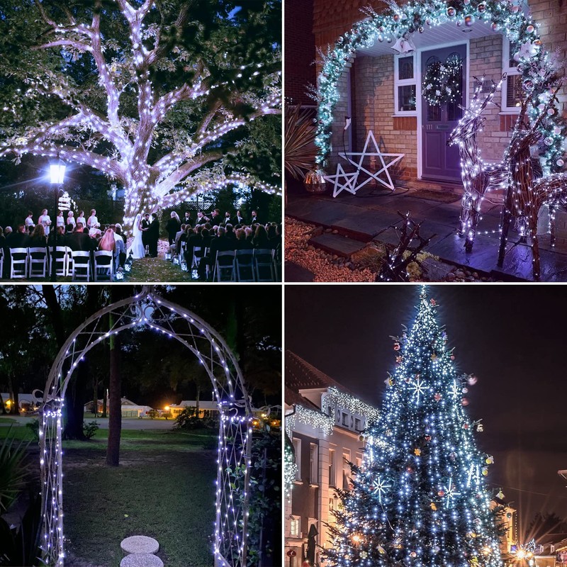 JMEXSUSS 4 Pack 100 LED Solar String Lights for Outside,