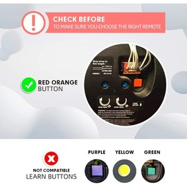 Garage Door Opener Remote, 390Mhz Red/Orange Learn Button Compatible with Liftmaster 971LM Chamberlain 950CB Craftsman 139.53681 (Red/Orange 2-Pack)