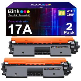 E-Z Ink 17A with Chip Compatible Toner Cartridges Replacement for HP 17A CF217A Toner to Use with Pro M102w, M102a, M130fn, Pro MFP M130nw, MFP M130fw, MFP M130a, M102, M130 Series Printer(2 Black