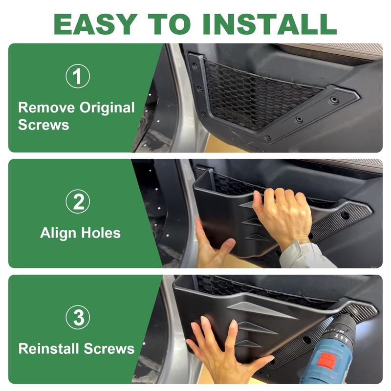 CFDSDE 4PCS Door Storage for Ford Bronco Accessories 2024 2021-2025