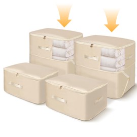 Figarge Storage Bag for Duvets, Pack of 4, 2024, Ultra Space-saving Compression Bag for Duvets, Bedding, Clothes, Clothes Storage with Zip