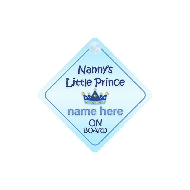 Nanny's Little Prince On Board Car Sign New Baby /
