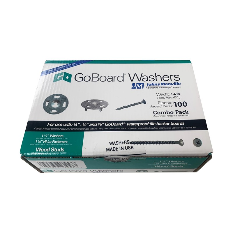 GoBoard Fasteners 1-¼” Washer, 1-5/8” Long for Wood Studs 100