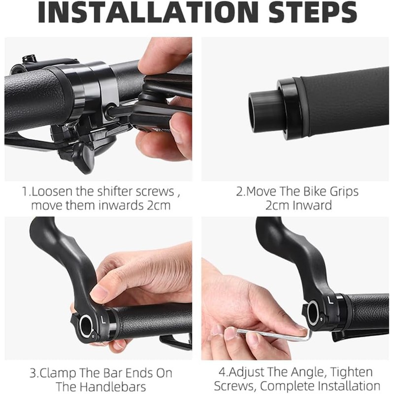 Esshogo Ergonomic design MTB bicycle handlebar ends for mountain bikes,