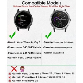 OTOPO Elastic Bracelet for Garmin Venu/Sq/Sq 2/Forerunner 245/645 Music Bracelet, 20 mm Nylon Sports Bracelet for Garmin Vivomove HR/Sport, Vivoactive 5/Vivoactive 3 Music