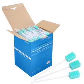(250 Pack) Disposable Oral Swabs, Sterile Dental Sponge Swabsticks Unflavored for Mouth & Gum Cleaning