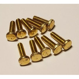Unbranded SET OF 10 BRASS PLATED THUMBHEAD SCREWS 1/2" LONG 6/32 THREAD 57530J