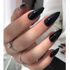 Black Press On Nails - Aegenacess Jelly Stiletto Fake Nails