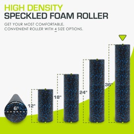 ProsourceFit Speckled Foam Roller - Black/Blue 36x6