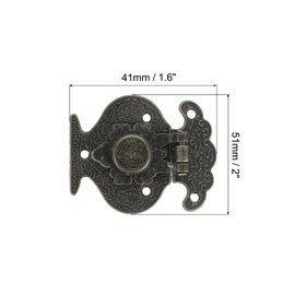 PATIKIL Toggle Catch Lock 2" x 1.6" 12 Pack Zinc Alloy Vintage vase Hasp Latch Retro Style Clasp Latch for Wooden Jewellery Box Decoration Suitcase, Bronze