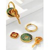 Dragon Earrings For Women, Gold Red Green Colorful Enamel Drop