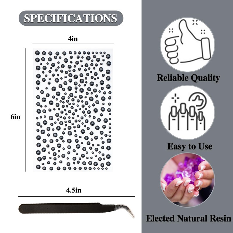 3 Sheets Face Gems Self Adhesive Rhinestones Stick on Face