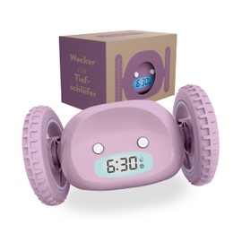 CLOCKY Loud Alarm Clock, Digital Alarm Clock, Loud for Deep Sleepers, Adults, Teenagers, Funny for Hard of Hearing Heavy Sleepers on Wheels, Running Away, Jumping, Rolling Away, Funny Gift (Silver)