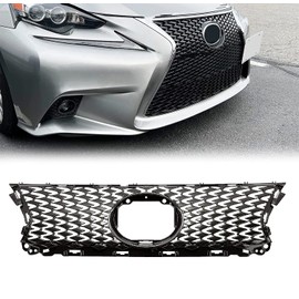 ECOTRIC Front Upper Bumper Grille Grill Compatible with 2014-2016 Lexus IS200t IS250 IS350 F Sport LX1200152 5311253061 Gray
