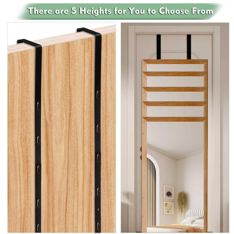 FWUNYVN 2 Pairs Over-The-Door Mirror Hanger, Adjustable Door Mirrors Hook