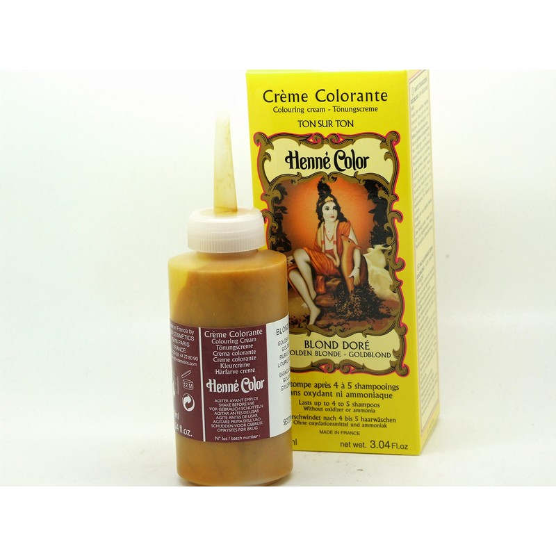 Henna Hair Color Cream Dye Golden Blonde 90 ml, Light