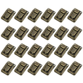 PATIKIL Toggle Catch Lock 1.4" x 0.9", 24 Pack Metal Buckle Hasp Lock Latch Clasp for Jewelry Box Wooden Case Decoration, Bronze