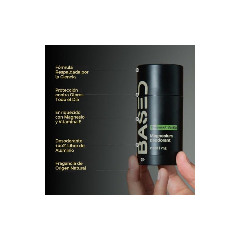 BASED BODYWORKS Desodorante De Alto Rendimiento Para Hombre, Protección Contra
