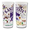 Catstudio Drinking Glass, Kansas State University Glass Cup for Kitchen,