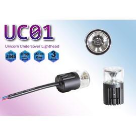 Unicorn Lighting UC01 Hideaway Warning Emergency 360 Degrees Strobe Light Surface Mount [Daul Color] [IP68] for Police and Tow Truck Construction Vehicle Amber Blue