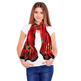 FAIRYGATE Large Silk Scarves Women's Scarf Elegant Silk Scarf Hair Large Long Neckerchief Silk Scarf Gift for Women, D82036