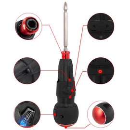 Pocket Type Electric Screwdriver Kit, Manual Use, Small, Type-c Electric Hall with LED Light, Forward and Reverse Switching