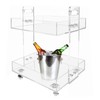VPABES 2-Tier Small Acrylic Rolling Cart with Wheels,Mobile Side Table