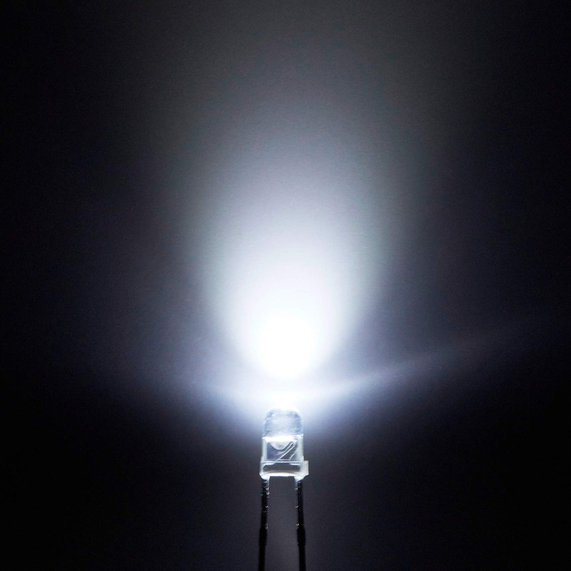 Chanzon 20 pcs Pre-Wired 3mm White LED Diode Lights (Clear
