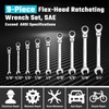 DURATECH 9-Piece Flex-Head Ratcheting Wrench Set, Combination Wrench Sets, 72