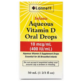 Silarx Lannett Infants Aqueous Vitamin D Oral Drops Dietary Supplement 10mcg/mL 50 mL