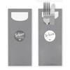 itenga 24 x Cutlery Bags Grey "Schön dass du da