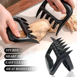QOMJUFA 4 Pieces Pulled Pork Claws, Pulled Pork Forks, Meat Claws, BBQ Meat Claws, Chopping Claws for Shredding and Mixing, for Chopping Pulled Pork, Chicken, Beef, black