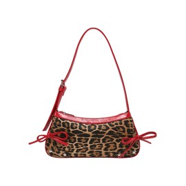 Verdusa Women's Y2K Leopard Handbags Bowknot Top Handle Underarm Shoulder Bag Multicolor One-Size