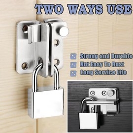 Litensh Shed Lock Flip Door Bolt Lock Gate Latch Lock Padlock Hasp for Wooden Cupboard Pet Cage Barn Cabinet Garden Bathroom Sliding Door, Left Open (Silver, Left Open S)