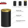LEASYLIFE Black and Gold Bathroom Trash Can,Bathroom Garbage can with