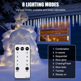 Brightown Icicle Lights Outdoor, 2 Pack Total 40ft 40 Tubes 200 LED Ice Shape String Lights, Connectable Hanging Christmas Decoration Lights for Tree Patio Roof Holiday Decor, Multicolor