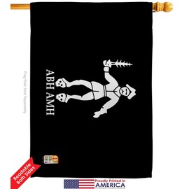 Bartholomew Roberts 2nd Garden House Flags Set Coastal Pirate Ship Skull Treasure Map Carribean Jolly Blackbeard Jack Small Decorative Gift Yard Banner Double-Sided Made In USA 28 X 40