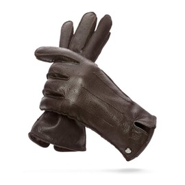 PEARLWOOD Triumph Men's Leather Gloves for Drivers I Goat Leather I Brown Size S, Hazel (340)